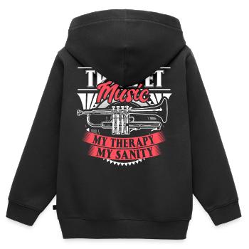 Cadeau de musicien de trompette - Sweat Premium à capuche zippé enfant bio - noir - Dos - AI Model Kid Male (0cm)