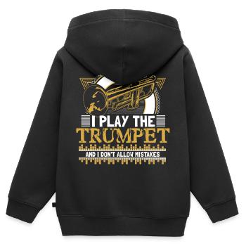 Trompette - Sweat Premium à capuche zippé enfant bio - noir - Dos - AI Model Kid Male (0cm)