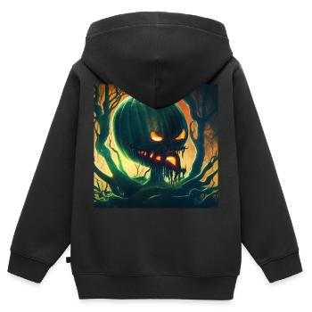 Halloween Creepy Skull - Kids Premium Organic Zip-up Hoodie - black - Back - AI Model Kid Male (0cm)