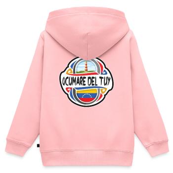 Ocumare del Tuy Venezuela Drapeau Souvenir de Voyage Mauvais - Sweat Premium à capuche zippé enfant bio - rose - Dos - AI Model Kid Female (0cm)