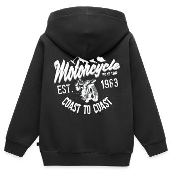 Motorcycle road trip coast to coast - Kids Premium Organic Zip-up Hoodie - black - Back - AI Model Kid Male (0cm)