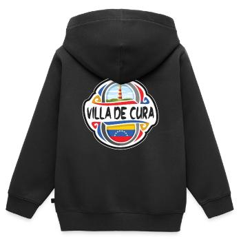 Villa de Cura Venezuela Drapeau Voyage Souvenir Badge - Sweat Premium à capuche zippé enfant bio - noir - Dos - AI Model Kid Male (0cm)