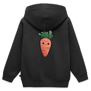Ultra süße Cartoon Karotte - Kinder Premium Organic Zip Hoodie - Schwarz - Hinten - AI Model Kid Male (0cm)