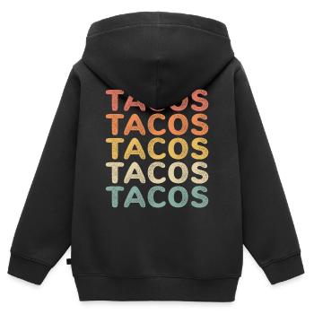 Retro tacos taco - Sweat Premium à capuche zippé enfant bio - noir - Dos - AI Model Kid Male (0cm)
