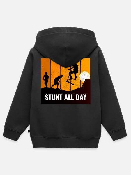 Stunt Scooter Freestyle Scootering Conducción - Sudadera Premium con capucha y cremallera infantil orgánica - negro