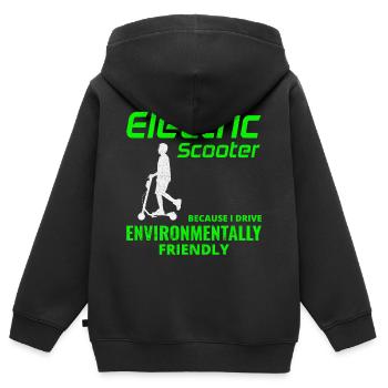 Electric Scooter Driver Motorized E-Scooter - Kids Premium Organic Zip-up Hoodie - black - Back - AI Model Kid Male (0cm)