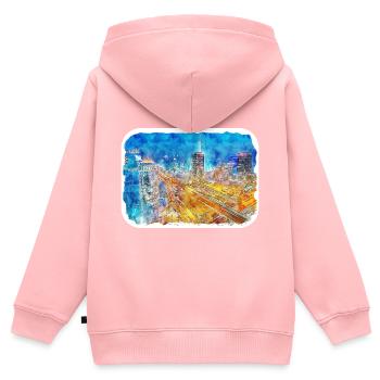 Peking China Aquarell Skizze Gemälde - Kinder Premium Organic Zip Hoodie - Rosa - Hinten - AI Model Kid Female (0cm)
