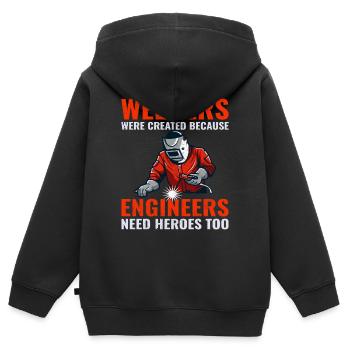 Schweißer Schweißer Metallbau Eisenarbeiter lustig - Kinder Premium Organic Zip Hoodie - Schwarz - Hinten - AI Model Kid Male (0cm)