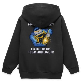Schweißer Schweißer Metallbau Eisenarbeiter lustig - Kinder Premium Organic Zip Hoodie - Schwarz - Hinten - AI Model Kid Male (0cm)
