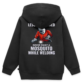 Schweißer Schweißer Metallbau Eisenarbeiter lustig - Kinder Premium Organic Zip Hoodie - Schwarz - Hinten - AI Model Kid Male (0cm)