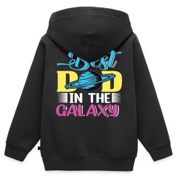 Bester Vater in der Galaxie - Kinder Premium Organic Zip Hoodie - Schwarz - Hinten - AI Model Kid Male (0cm)