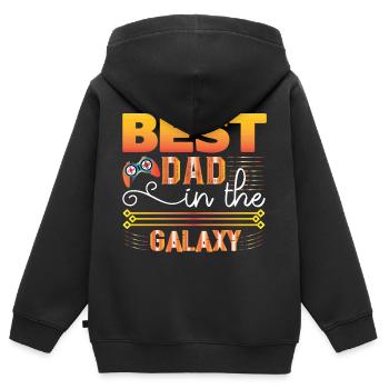 Bester Vater in der Galaxie - Kinder Premium Organic Zip Hoodie - Schwarz - Hinten - AI Model Kid Male (0cm)
