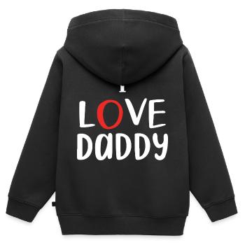 Ich liebe Papa SE - Kinder Premium Organic Zip Hoodie - Schwarz - Hinten - AI Model Kid Male (0cm)
