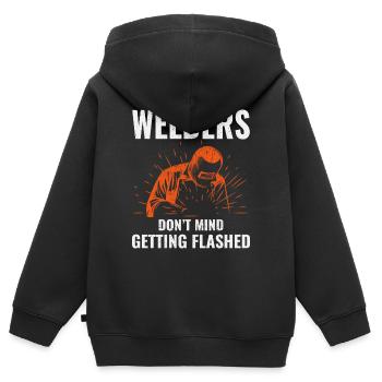 Schweißschweißer Metallbau Eisenarbeiter - Kinder Premium Organic Zip Hoodie - Schwarz - Hinten - AI Model Kid Male (0cm)