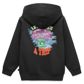 Hippie Peace Peace 60's 70's Love T-Shirt - Sweat Premium à capuche zippé enfant bio - noir - Dos - AI Model Kid Male (0cm)