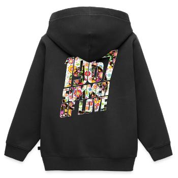Hippie Peace Peace 60's 70's Love T-Shirt - Sweat Premium à capuche zippé enfant bio - noir - Dos - AI Model Kid Male (0cm)