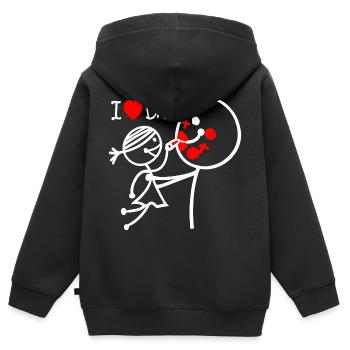 Ich liebe Papa SE - Kinder Premium Organic Zip Hoodie - Schwarz - Hinten - AI Model Kid Male (0cm)