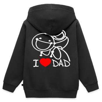 Ich liebe Papa SE - Kinder Premium Organic Zip Hoodie - Schwarz - Hinten - AI Model Kid Male (0cm)