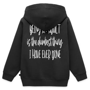 Ein Erwachsener sein - Kinder Premium Organic Zip Hoodie - Schwarz - Hinten - AI Model Kid Male (0cm)