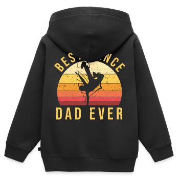 Schwiegervater| Tänzer - Kinder Premium Organic Zip Hoodie - Schwarz - Hinten - AI Model Kid Male (0cm)
