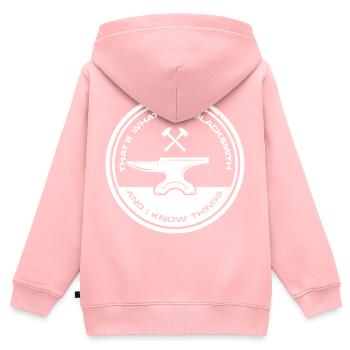 Metalsmith | Hobby Blacksmith Forging Gifts - Kids Premium Organic Zip-up Hoodie - rose - Back - AI Model Kid Female (0cm)