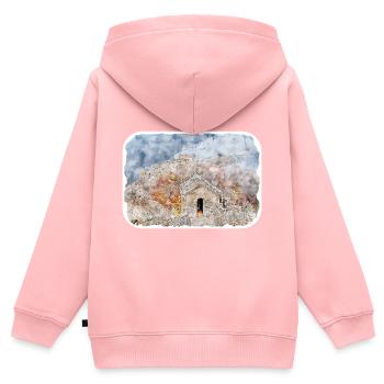 Peking China Aquarell Skizze Illustration - Kinder Premium Organic Zip Hoodie - Rosa - Hinten - AI Model Kid Female (0cm)
