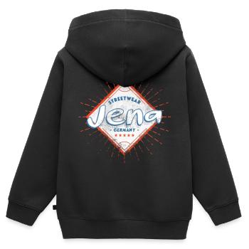 Jena Allemagne City Skyline Accueil Amour - Sweat Premium à capuche zippé enfant bio - noir - Dos - AI Model Kid Male (0cm)