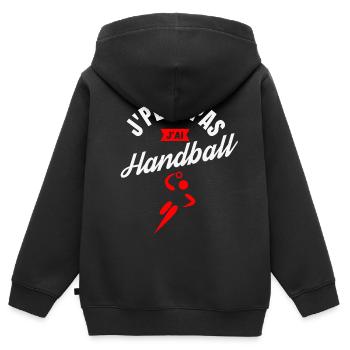J Peux Pas J ai Handball - Sweat Premium à capuche zippé enfant bio - noir - Dos - AI Model Kid Male (0cm)