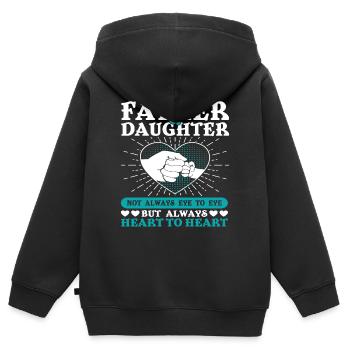 Vater und Tochter - Kinder Premium Organic Zip Hoodie - Schwarz - Hinten - AI Model Kid Male (0cm)