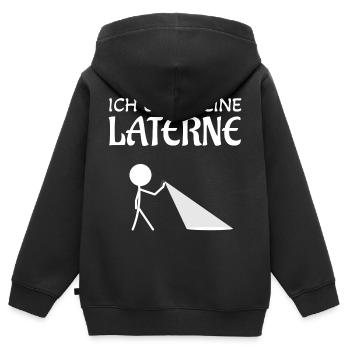Ich und meine Laterne Spazieren gehen Martin - Kinder Premium Organic Zip Hoodie - Schwarz - Hinten - AI Model Kid Male (0cm)