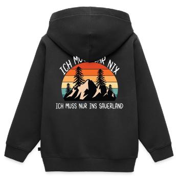 Sauerland Nordrhein-Westfalen - Kinder Premium Organic Zip Hoodie - Schwarz - Hinten - AI Model Kid Male (0cm)