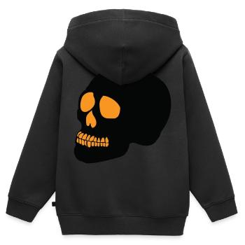 Crâne Halloween 2 - Sweat Premium à capuche zippé enfant bio - noir - Dos - AI Model Kid Male (0cm)