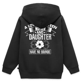 Mutter Tochter Familie Mutterliebe Geschenkidee - Kinder Premium Organic Zip Hoodie - Schwarz - Hinten - AI Model Kid Male (0cm)