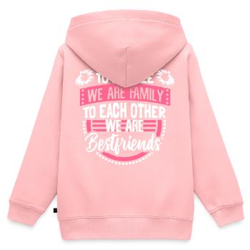 Mutter Tochter Kindertag - Kinder Premium Organic Zip Hoodie - Rosa - Hinten - AI Model Kid Female (0cm)