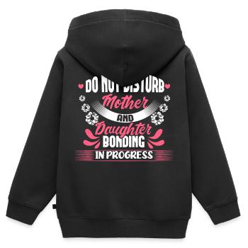 Mutter Tochter Familie Mutterliebe Geschenk - Kinder Premium Organic Zip Hoodie - Schwarz - Hinten - AI Model Kid Male (0cm)