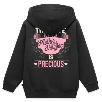 Cadeau de cohésion des amis mère et fille - Sweat Premium à capuche zippé enfant bio - noir - Dos - AI Model Kid Male (0cm)