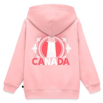 Kanada Ahornblatt - Kinder Premium Organic Zip Hoodie - Rosa - Hinten - AI Model Kid Female (0cm)