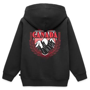 Kanada Elch Staat - Kinder Premium Organic Zip Hoodie - Schwarz - Hinten - AI Model Kid Male (0cm)
