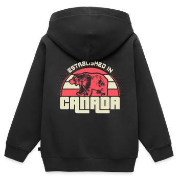 Kanada Kanadier Flagge - Kinder Premium Organic Zip Hoodie - Schwarz - Hinten - AI Model Kid Male (0cm)