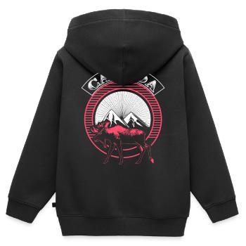 Kanada Schnee Staat Geschenkidee - Kinder Premium Organic Zip Hoodie - Schwarz - Hinten - AI Model Kid Male (0cm)