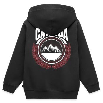 Kanada Ahorn Geburtsland Geschenkidee - Kinder Premium Organic Zip Hoodie - Schwarz - Hinten - AI Model Kid Male (0cm)