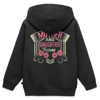 Mutter Tochter Familie Mutterliebe - Kinder Premium Organic Zip Hoodie - Schwarz - Hinten - AI Model Kid Male (0cm)