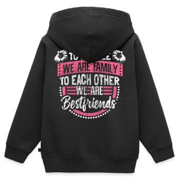 Mutter Tochter Freunde Mutterliebe - Kinder Premium Organic Zip Hoodie - Schwarz - Hinten - AI Model Kid Male (0cm)