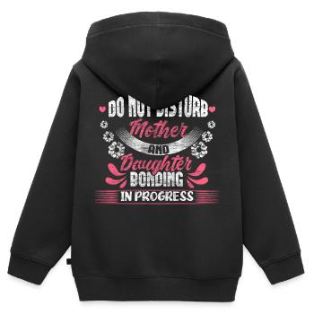 Mutter und Tochter Kindertag Mutterliebe - Kinder Premium Organic Zip Hoodie - Schwarz - Hinten - AI Model Kid Male (0cm)