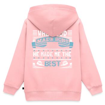 Best Son Father Gift - Kids Premium Organic Zip-up Hoodie - rose - Back - AI Model Kid Female (0cm)
