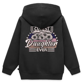 Fille de la famille Filles - Sweat Premium à capuche zippé enfant bio - noir - Dos - AI Model Kid Male (0cm)