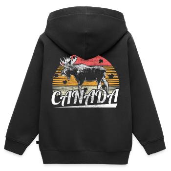Kanada Schnee Nation Geschenk - Kinder Premium Organic Zip Hoodie - Schwarz - Hinten - AI Model Kid Male (0cm)