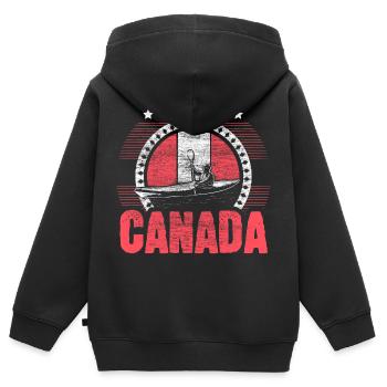 Kanada Geburtsland Geschenk - Kinder Premium Organic Zip Hoodie - Schwarz - Hinten - AI Model Kid Male (0cm)