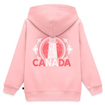Kanada Schnee Herkunft - Kinder Premium Organic Zip Hoodie - Rosa - Hinten - AI Model Kid Female (0cm)