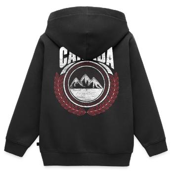 Kanada Elch Herkunft Geschenk - Kinder Premium Organic Zip Hoodie - Schwarz - Hinten - AI Model Kid Male (0cm)